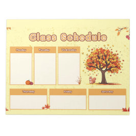 Autumn Class Schedule with Cute Fall Illustrations Notitieblok