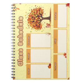 Autumn Class Schedule with Cute Fall Illustrations Notitieboek