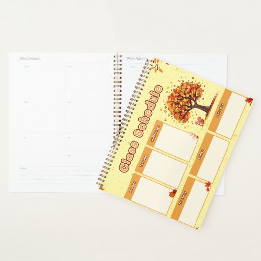 Autumn Class Schedule with Cute Fall Illustrations Planner (Display)