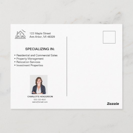 Autumn Client Vastgoed Marketing Herfst Briefkaart (Achterkant)