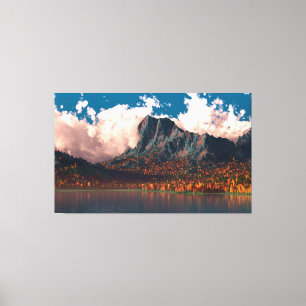 Autumn Cliffs (Triptych) Canvas Afdruk