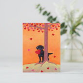 Autumn Color Black Labrador Briefkaart (Staand voorkant)