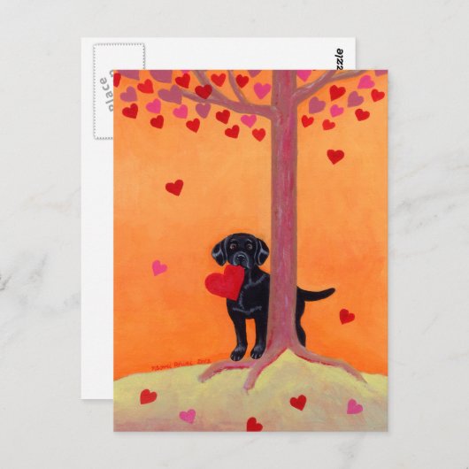 Autumn Color Black Labrador Briefkaart (Voorkant / Achterkant)