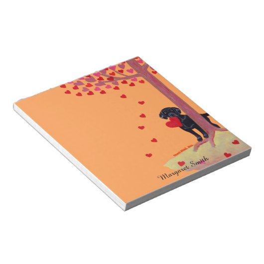 Autumn Color Black Labrador Notitieblok (Schuin)