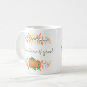 Autumn Color Leaf Borders and Pumpkins Koffiemok (Voorkant links)