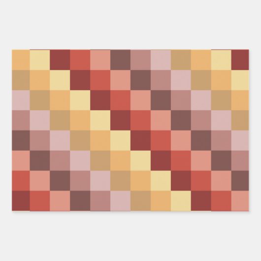 AUTUMN COLORED STRIPES & CUBES INPAKPAPIER VEL (Voorkant 2)