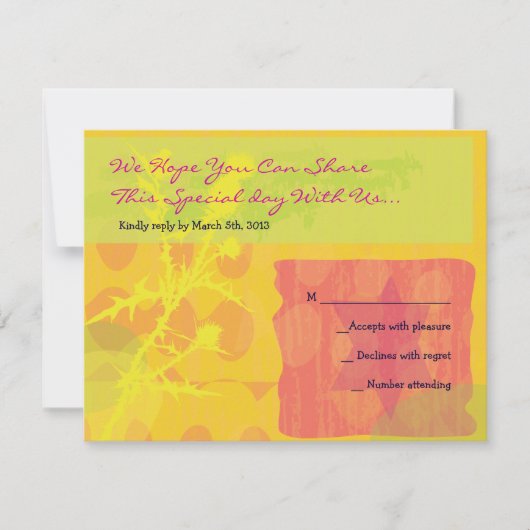 Autumn Colors Bar Bat Mitzvah Reply Card RSVP Kaartje (Voorkant)
