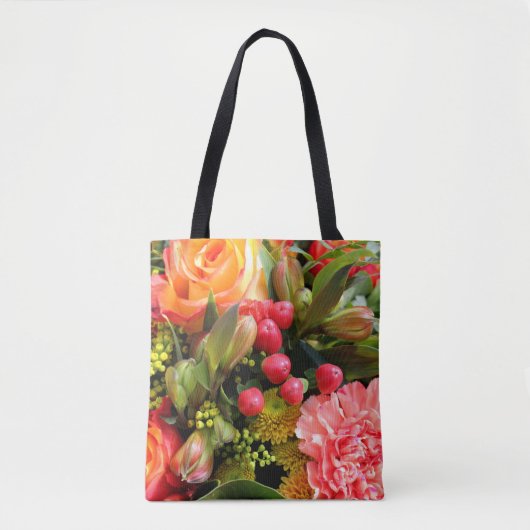 Autumn Colors Flower Bouquet Foto Tote Bag (Voorkant)