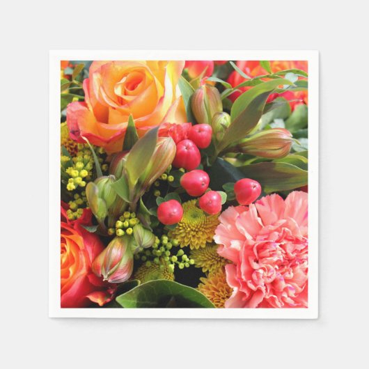Autumn Colors Flower Bouquet Servet (Voorkant)