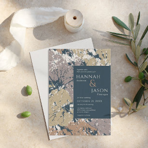 Autumn Colors Leaves Organic Abstracte Invitation Kaart