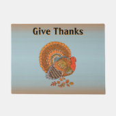 Autumn Colours Male Turkey in Leaves Give Thanks Deurmat (Voorkant)