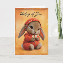 Autumn Comfort Baby Bunny Thinking of You Card Kaart