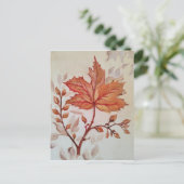 Autumn cooper vine leaf briefkaart (Staand voorkant)