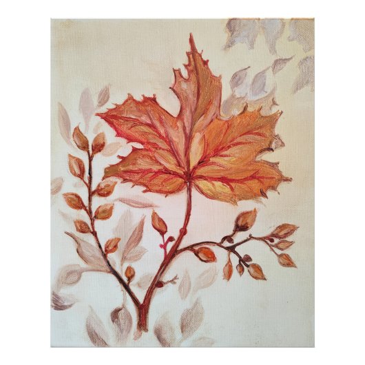 Autumn cooper vine leaf foto afdruk (Voorkant)