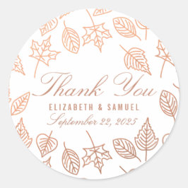 Autumn Copper Leaves Dank u voor Sticker