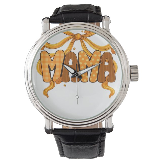 Autumn Coquette Mama – Gezellige Herfst Esthetisch Horloge (Voorkant)