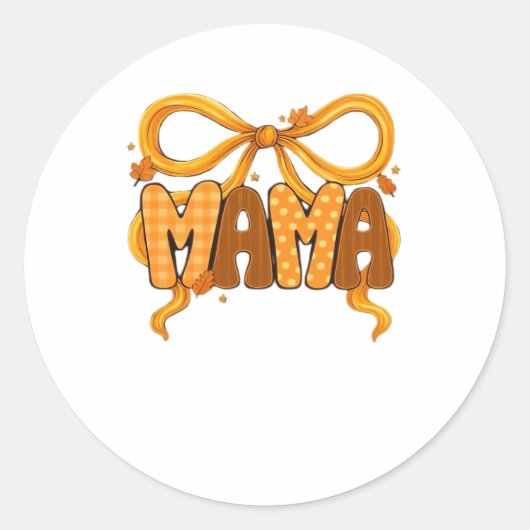 Autumn Coquette Mama – Gezellige Herfst Esthetisch Ronde Sticker (Voorkant)