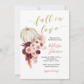 Autumn Coral Burgundy Herfst in Love-uitnodiging Kaart (Voorkant)