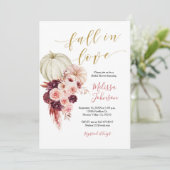 Autumn Coral Burgundy Herfst in Love-uitnodiging Kaart (Staand voorkant)