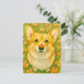 Autumn Corgi Charm Cozy Fall Postcard Briefkaart (Staand voorkant)