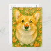 Autumn Corgi Charm Cozy Fall Postcard Briefkaart (Voorkant / Achterkant)