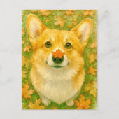 Autumn Corgi Charm Cozy Fall Postcard Briefkaart (Voorkant)
