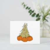Autumn Cornstalks Pumpkins Briefkaart (Staand voorkant)