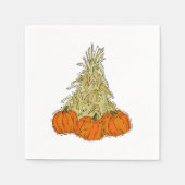 Autumn Cornstalks Pumpkins Servet (Voorkant)
