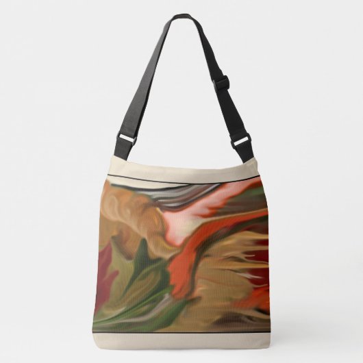 Autumn Cornucopia Abstracte kunst Crossbody Tas (Voorkant)