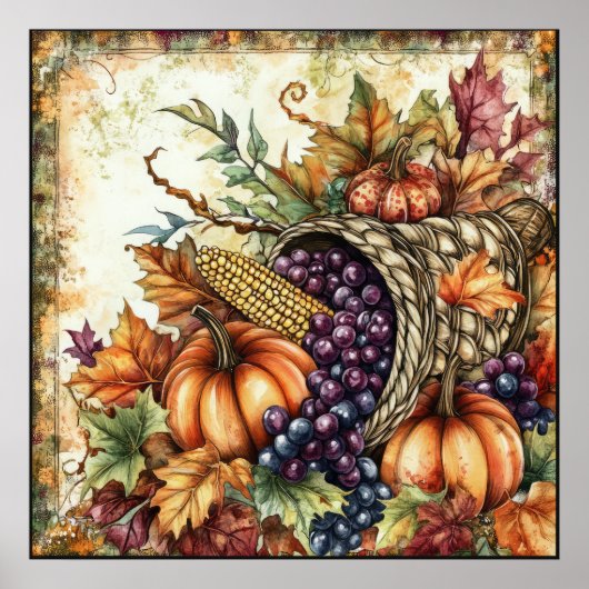 Autumn Cornucopia Art Poster (Voorkant)