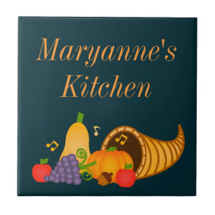 Autumn Cornucopia Custom Trivet Tegel Tegeltje