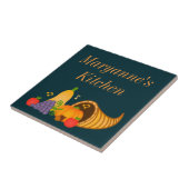 Autumn Cornucopia Custom Trivet Tegel Tegeltje (Zijkant)