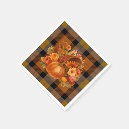 Autumn Cornucopia Plaid Servet (Hoek)