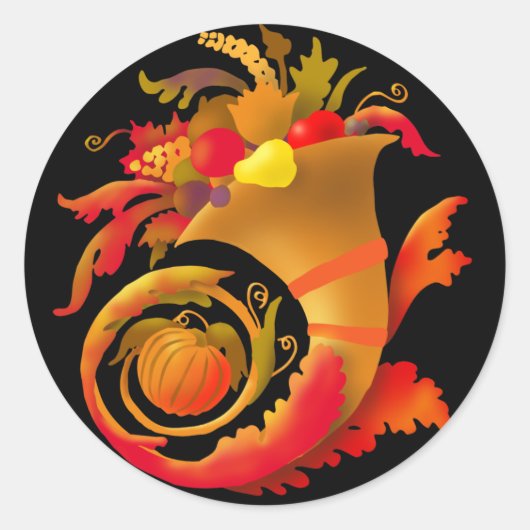 Autumn Cornucopia Ronde Sticker (Voorkant)