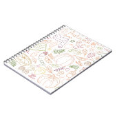 Autumn Cosy Doodle Pattern – Herfst pompoenen, bla Notitieboek (Linkerzijde)