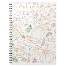 Autumn Cosy Doodle Pattern – Herfst pompoenen, bla