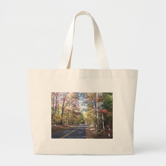 Autumn Country Road Grote Tote Bag (Voorkant)