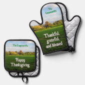 Autumn Countryside - Gepersonaliseerd Ovenwant & Pannenlap Set (Voorkant / Achterkant)