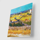 Autumn Countryside, Van Gogh Vierkante Klok (Hoek)