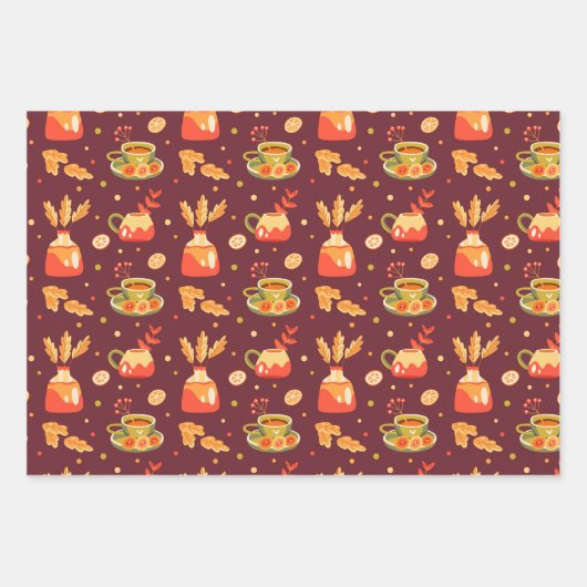 Autumn Cozy Pumpkin Spice Inpakpapier Vel (Voorkant)