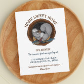 Autumn Cozy Squirrel Bewegend Nieuw Adres Aankondiging