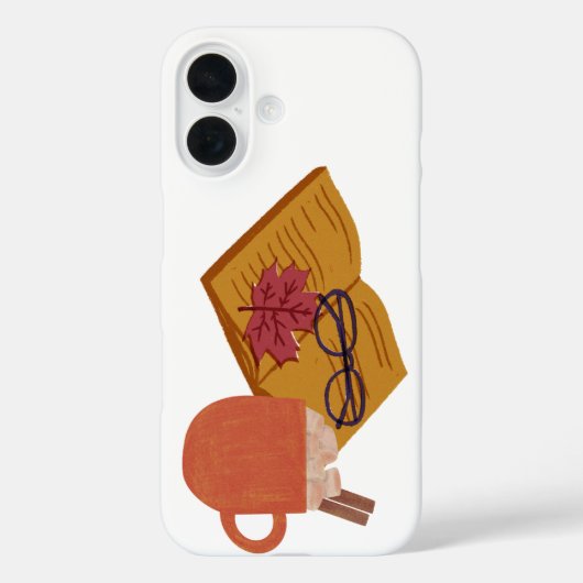 Autumn Cozy Vibes – warme cacao, boek & herfstblad Case-Mate iPhone Case (Achterkant)