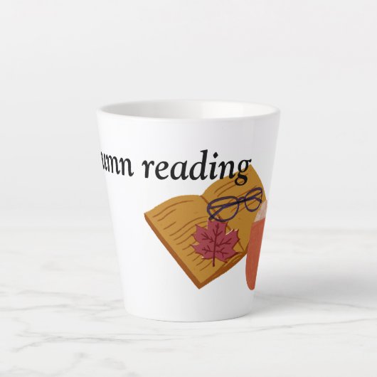 Autumn Cozy Vibes – warme cacao, boek & herfstblad Latte Mok (Voorkant)