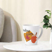 Autumn Cozy Vibes – warme cacao, boek & herfstblad Latte Mok