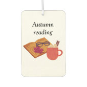 Autumn Cozy Vibes – warme cacao, boek & herfstblad Luchtverfrisser (Voorkant)