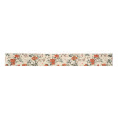 Autumn Cream Orange Floral Chinoiserie Satijnen Lint (Voorkant)