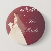Autumn Crimson Bride Bridal Party Button (Voorkant)
