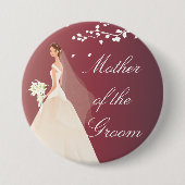 Autumn Crimson Bride MOG Bridal Party Button (Voorkant)