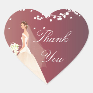Autumn Crimson Bride Vrijgezellenfeest Hart Sticke Sticker