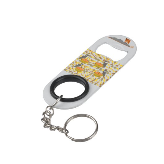 🦊 🦉 Autumn Critters Bottle Opener Keychain Mini Flessenopener (Achterkant Gekanteld)